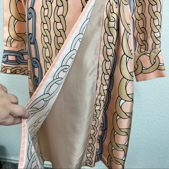 MARNI Chain Print Silk Dress Pleated - Picture 4 of 14